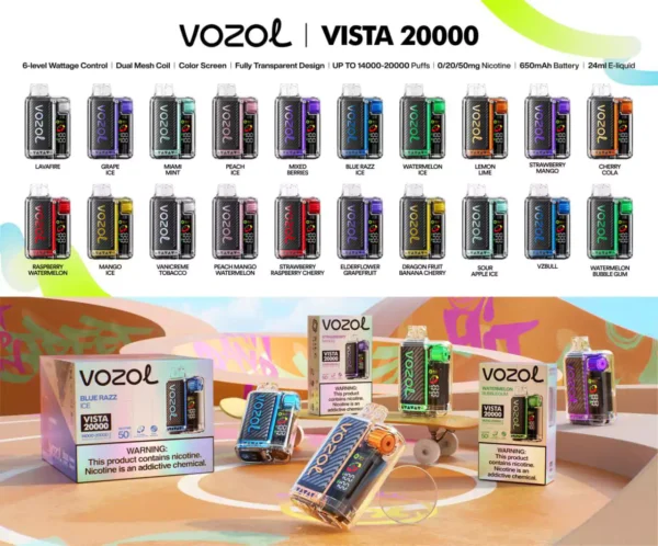 vozol vista 20000 puffs dubai uae best wholesale price all flavors avaialble